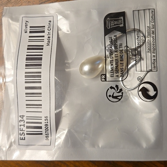 S925 Sterling Silver Dangle Earrings Faux Pearls and Zircon Vintage Style Glam - Picture 5 of 5